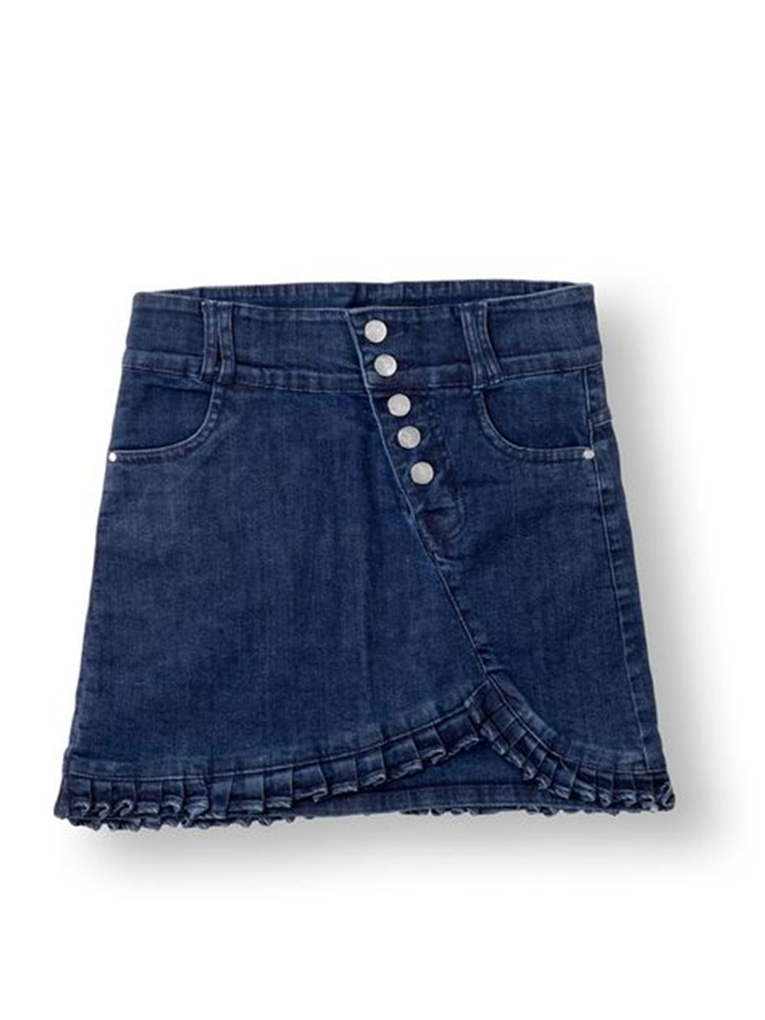 

AMPED Girls Pure Cotton Denim A-Line Mini Skirt, Blue