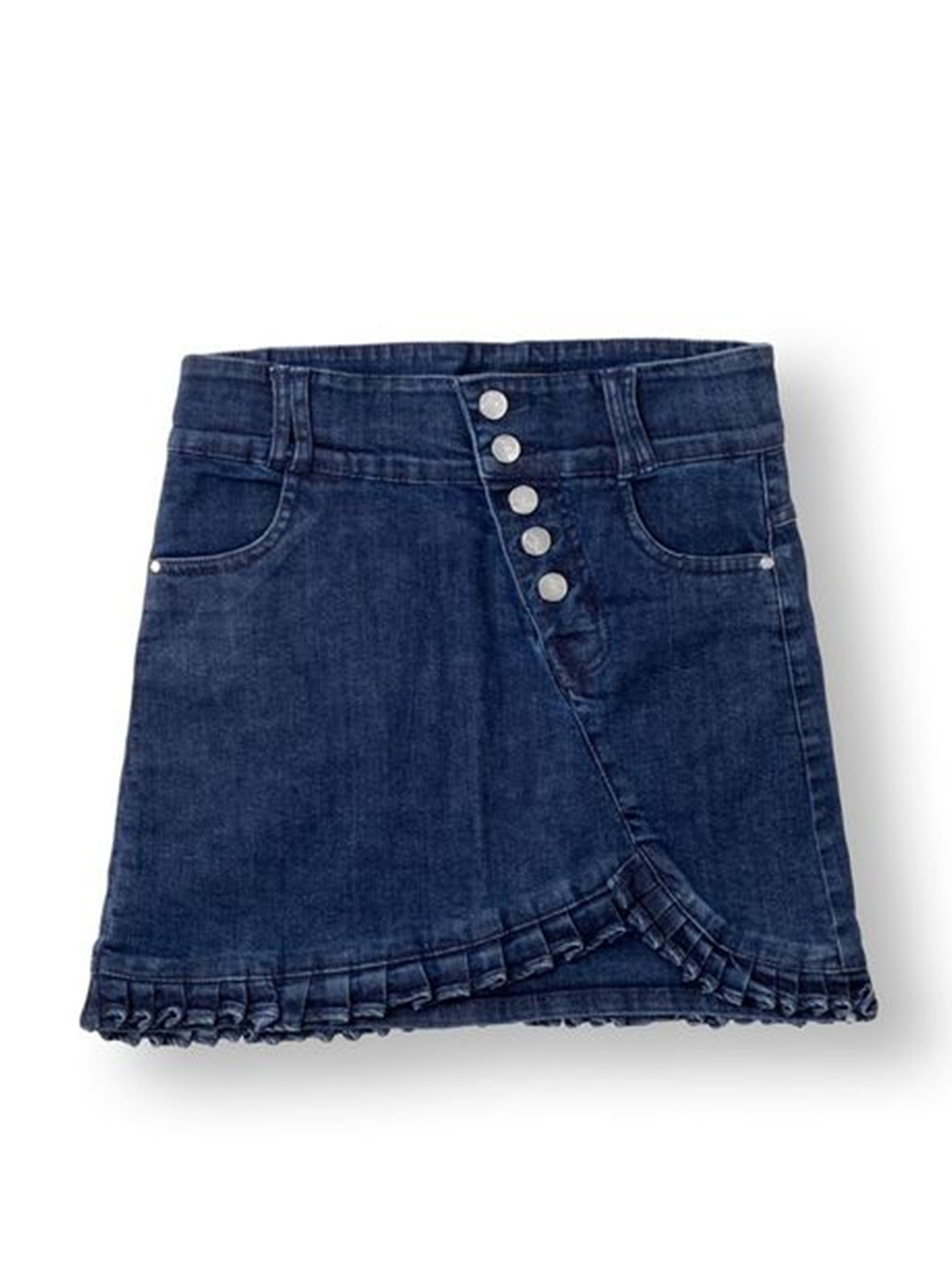 

AMPED Girls Pure Cotton Denim A-Line Mini Skirt, Blue