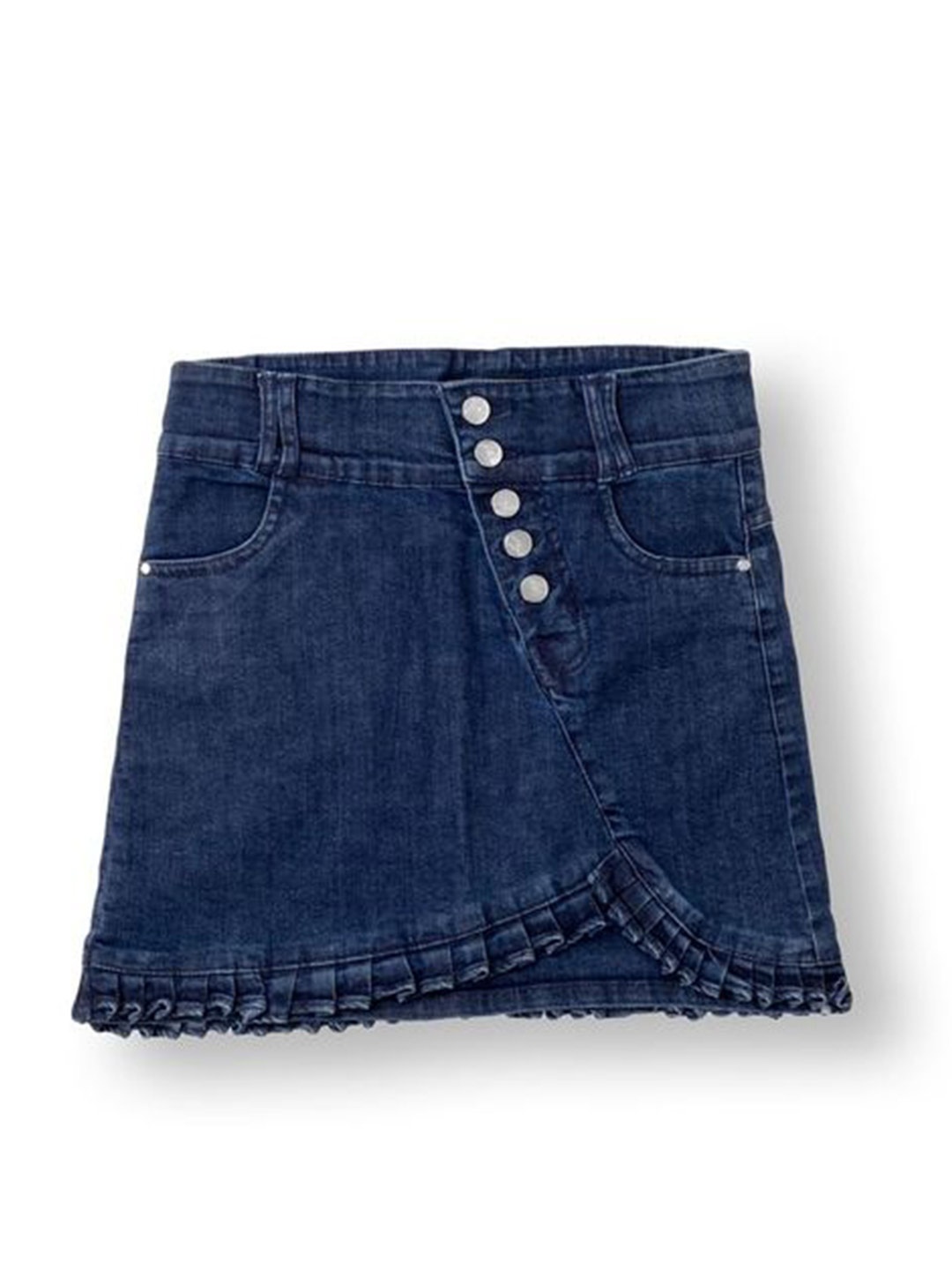 

AMPED Girls Pure Cotton Denim A-Line Mini Skirt, Blue