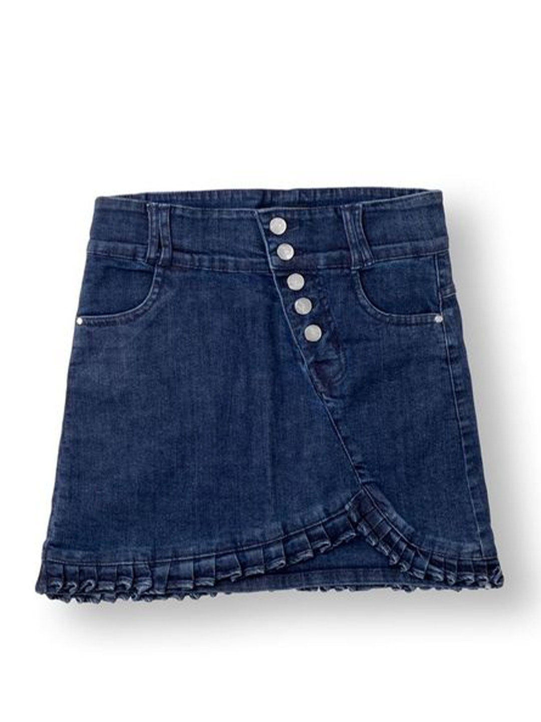 

AMPED Girls Pure Cotton Denim A-Line Mini Skirt, Blue