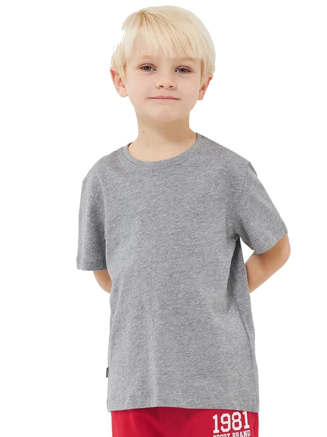 

BAESD Kids Round Neck Cotton T-shirt, Grey