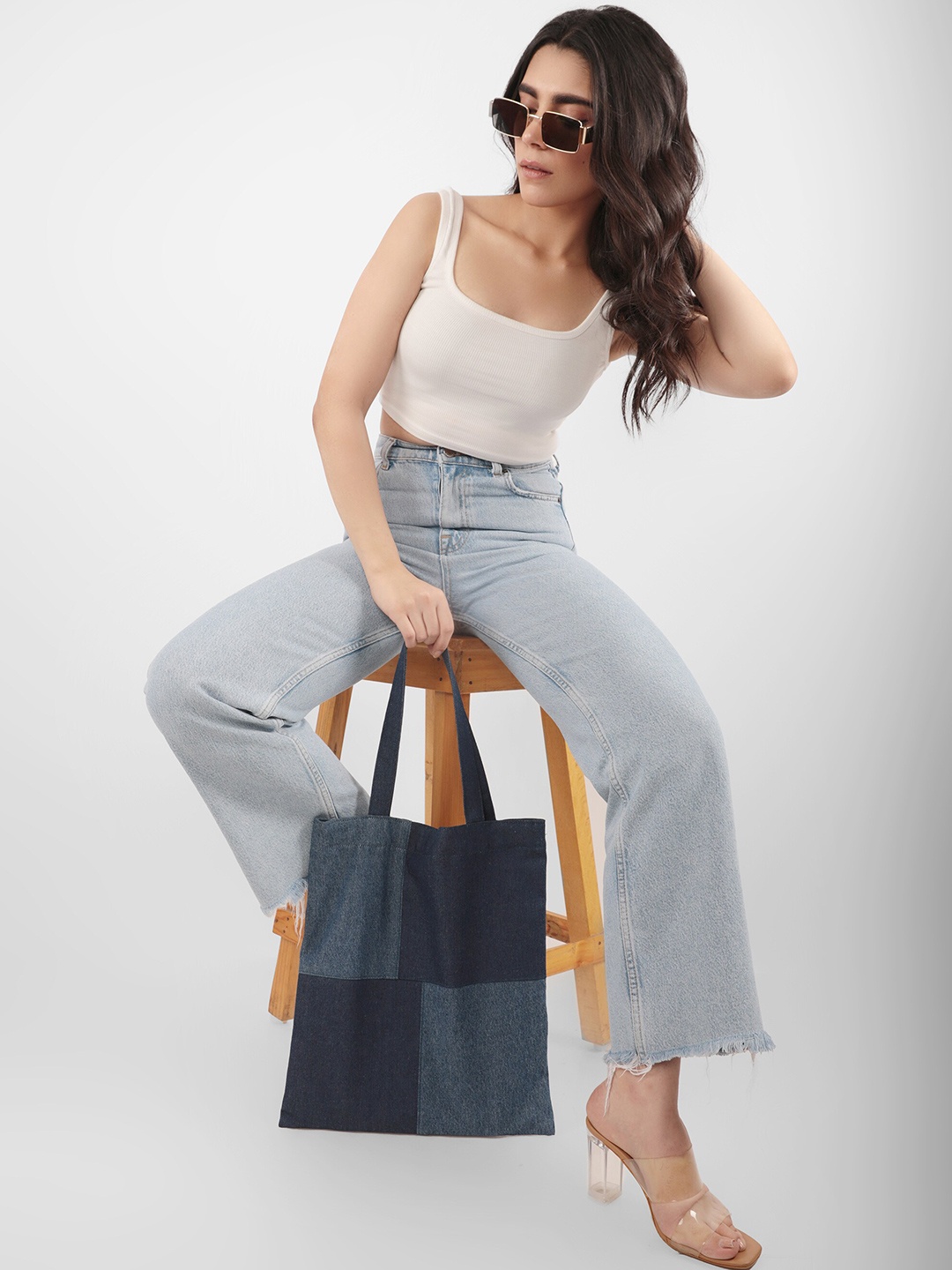 

earthbags Unisex Structured Cotton Denim Tote Bag, Blue