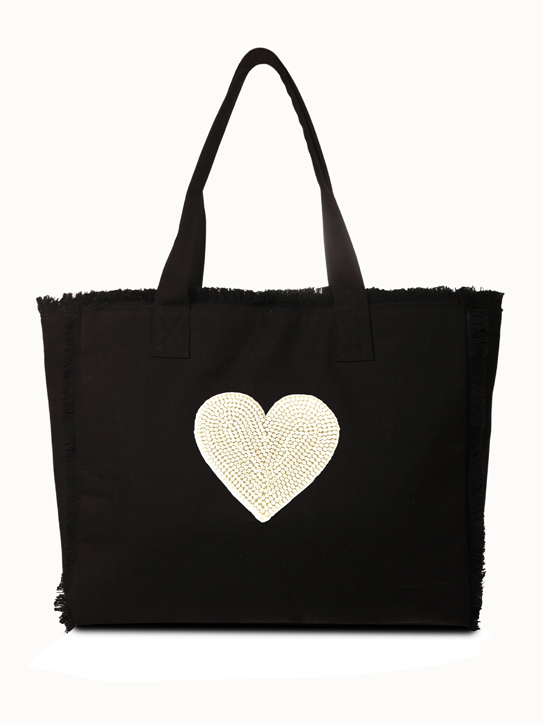 

earthbags Embellished Structured Tote Bag, Black