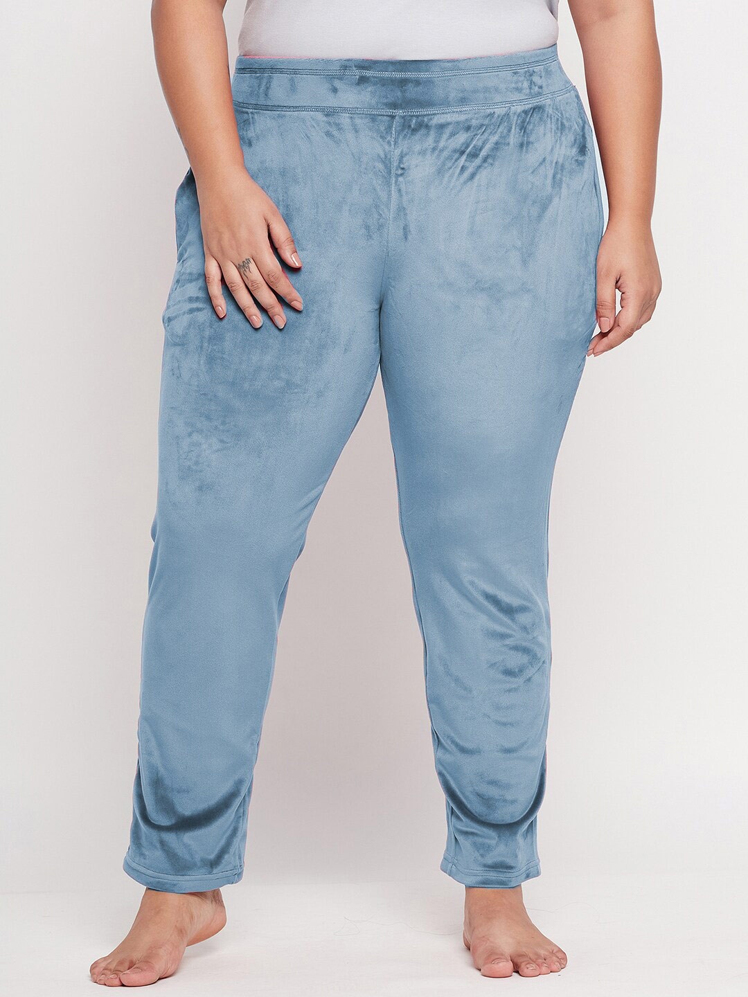 

Camey Women Plus Size Velvet Straight Lounge Pants, Blue