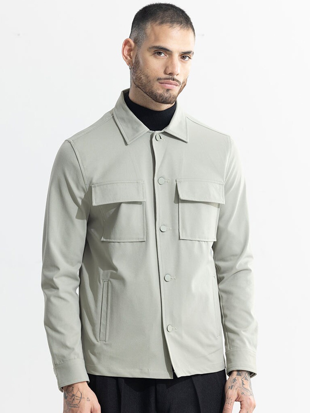 

Snitch Green Pure Cotton Tailored Jacket
