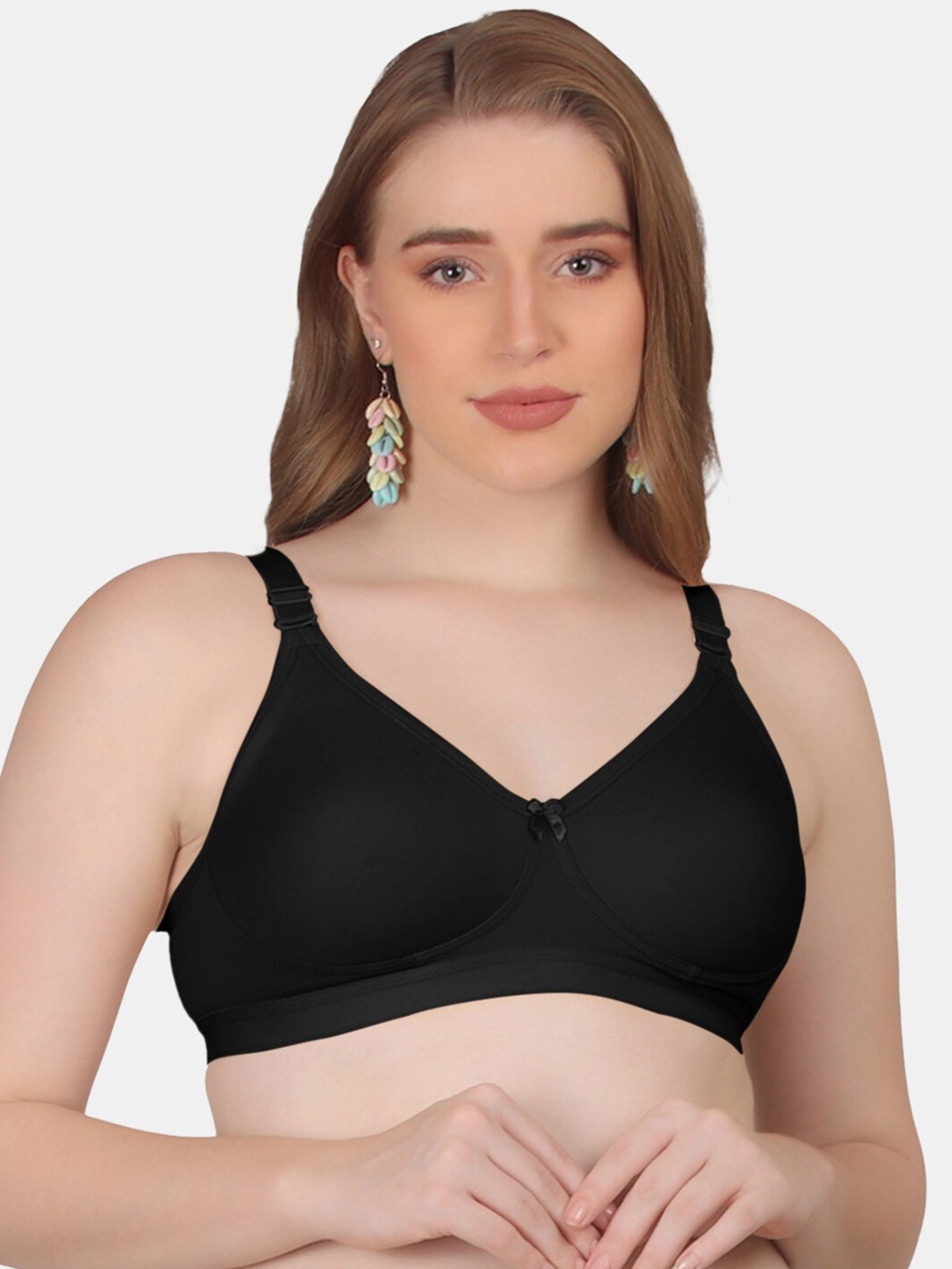 

POOJA RAGENEE Full Coverage Non Padded Everyday Bra With All Day Comfort, Black
