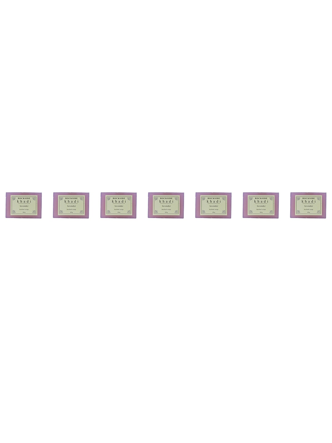 

ROCKSIDE KHADI Set Of 7 Lavender Herbal Soap - 125g Each