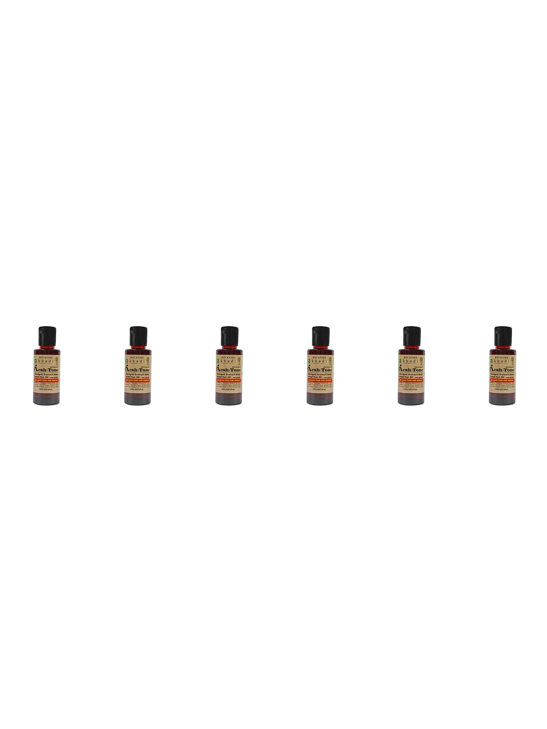 

ROCKSIDE KHADI Kesh Tone Set Of 6 Brahmi Bhringraj Amla Hair Oil - 100ml Each, Black