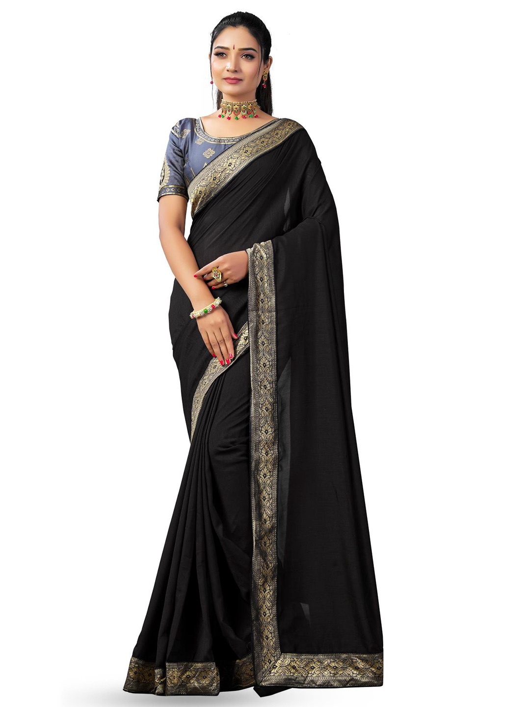 

LIMDO Woven Design Pure Silk Banarasi Saree, Black