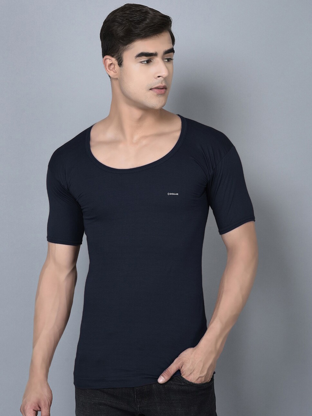 

Dollar Bigboss Assorted Combed Cotton Shrinkless Vest, Black