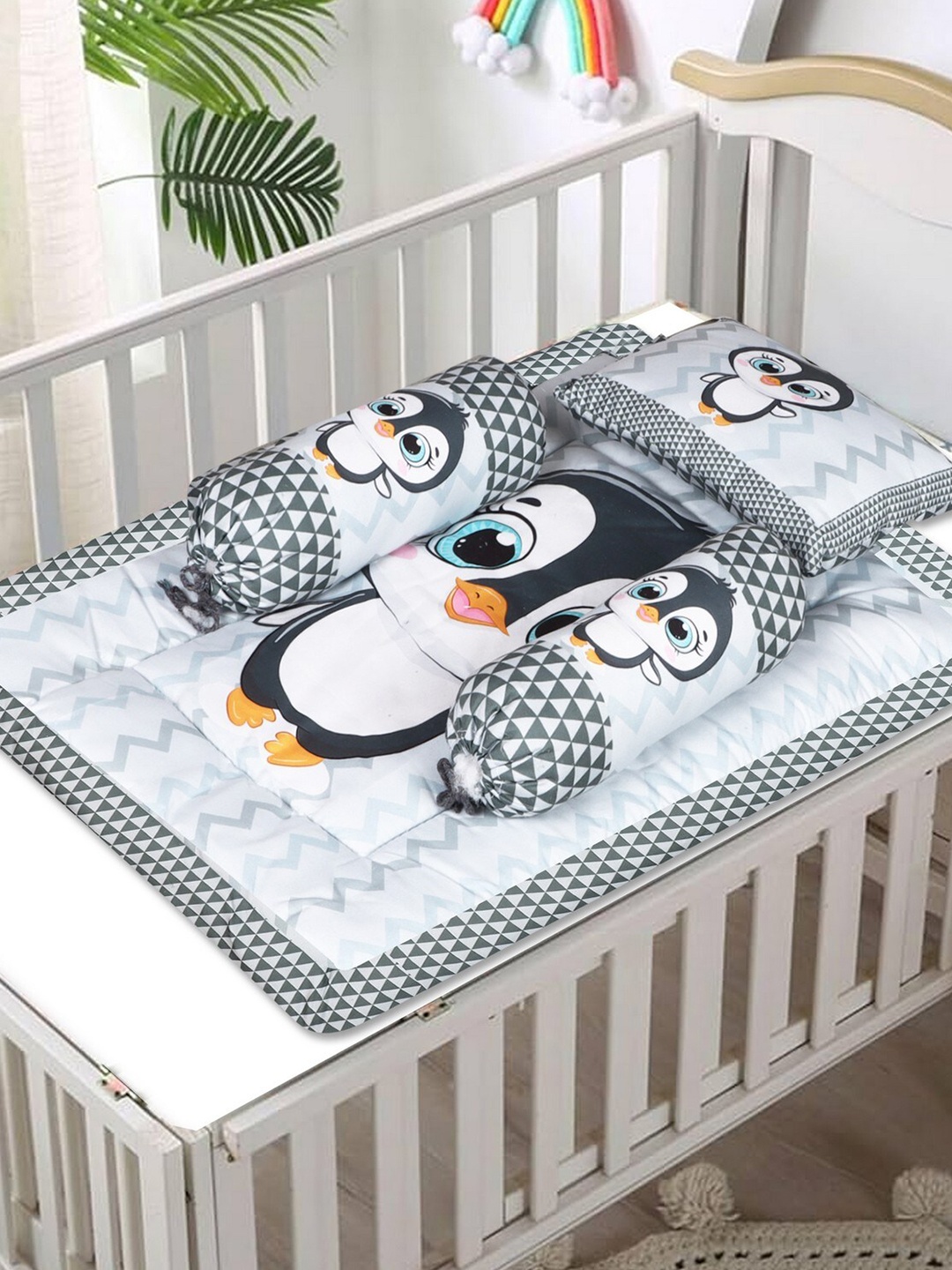 

LOREM Infants Printed Cotton Baby Bed Sets, Grey