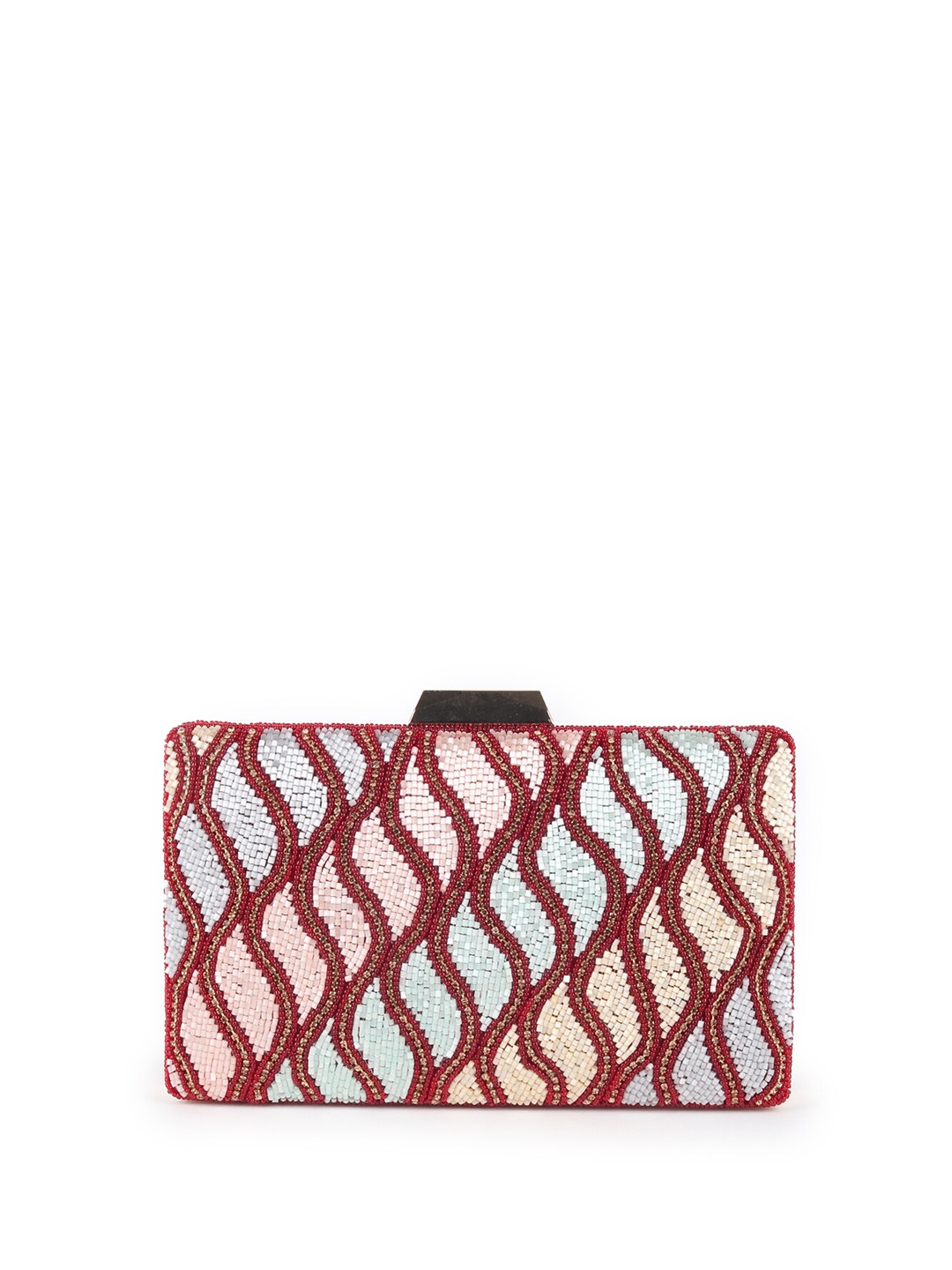 

ODETTE Embroidered Purse Clutch, Maroon