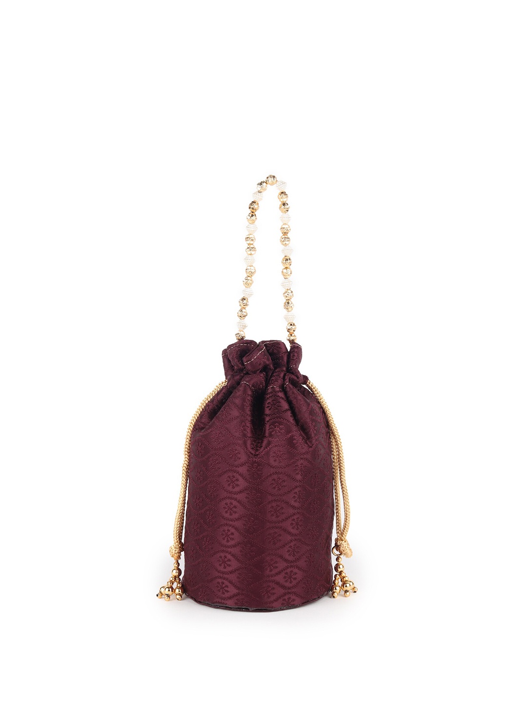 

ODETTE Violet Embroidered Potli Clutch