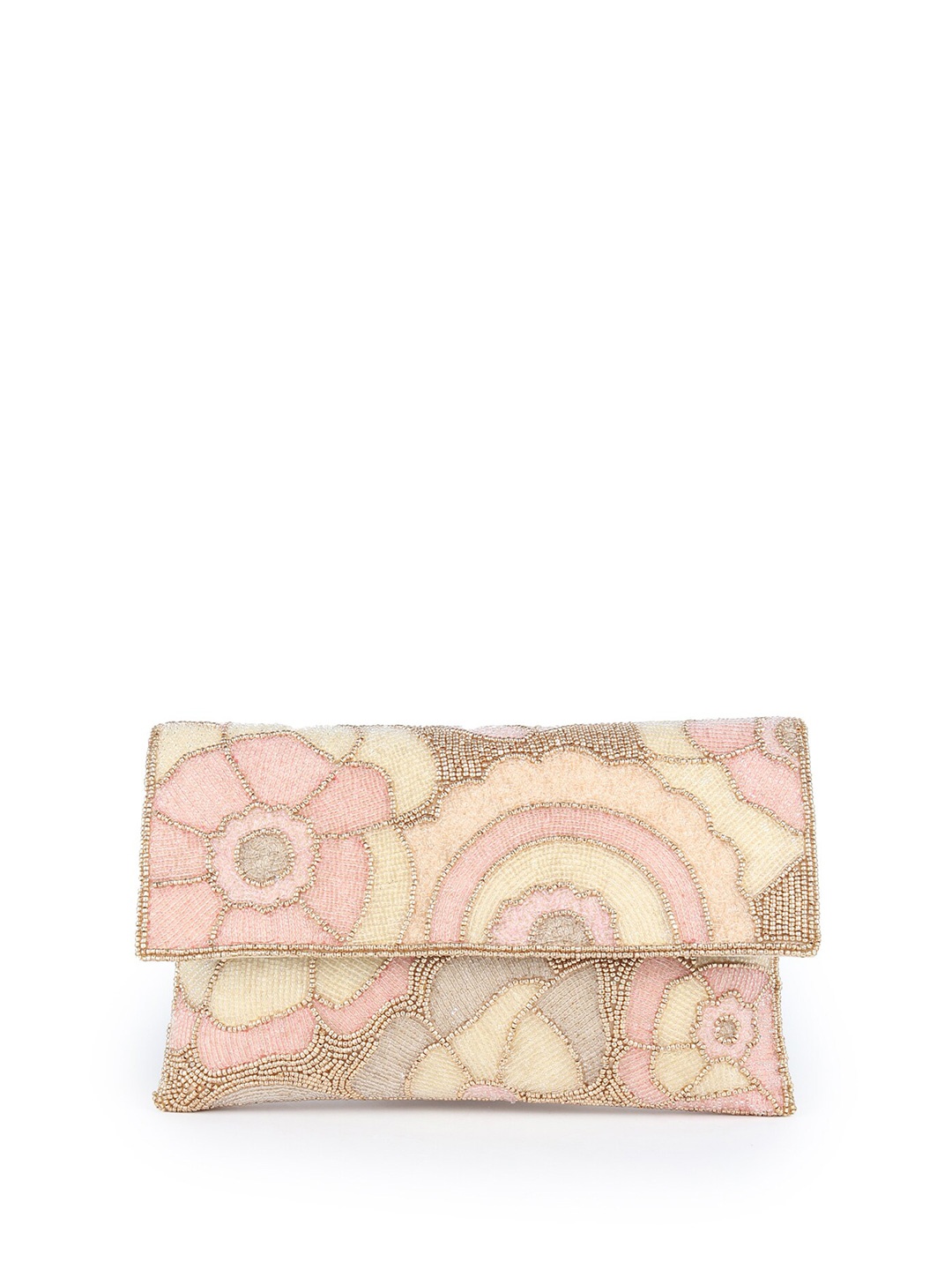 

ODETTE Embroidered Purse Clutch, Gold