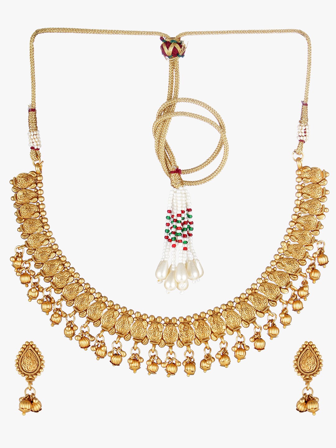 

Adwitiya Collection Gold-Plated Antique Jewellery Set