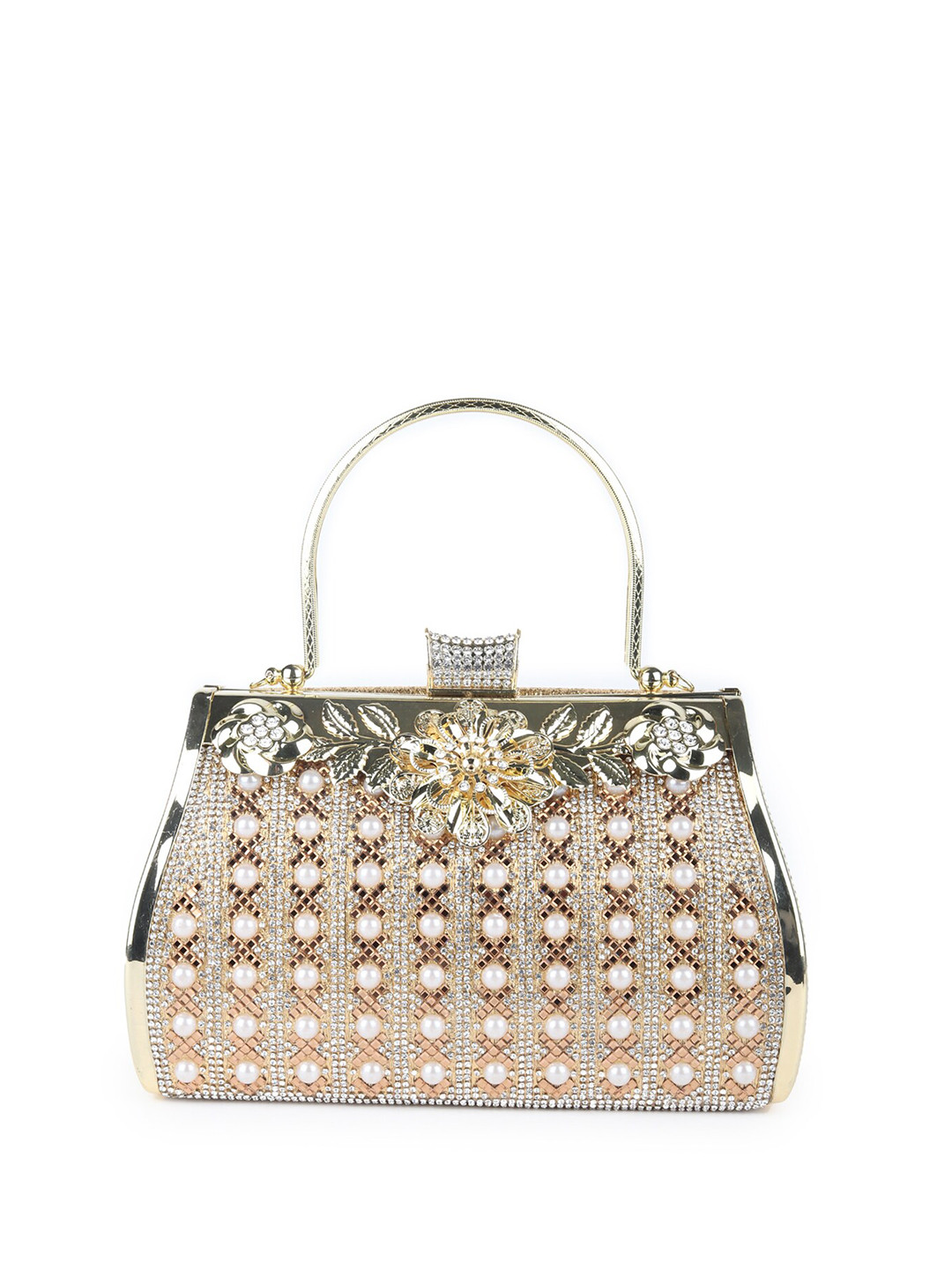 

ODETTE Embellished Bucket Hobo Bag, Gold