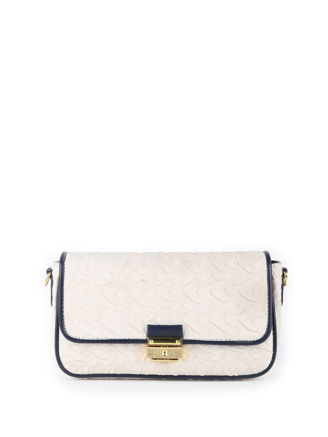 

ODETTE Textured Structured Sling Bag, Off white