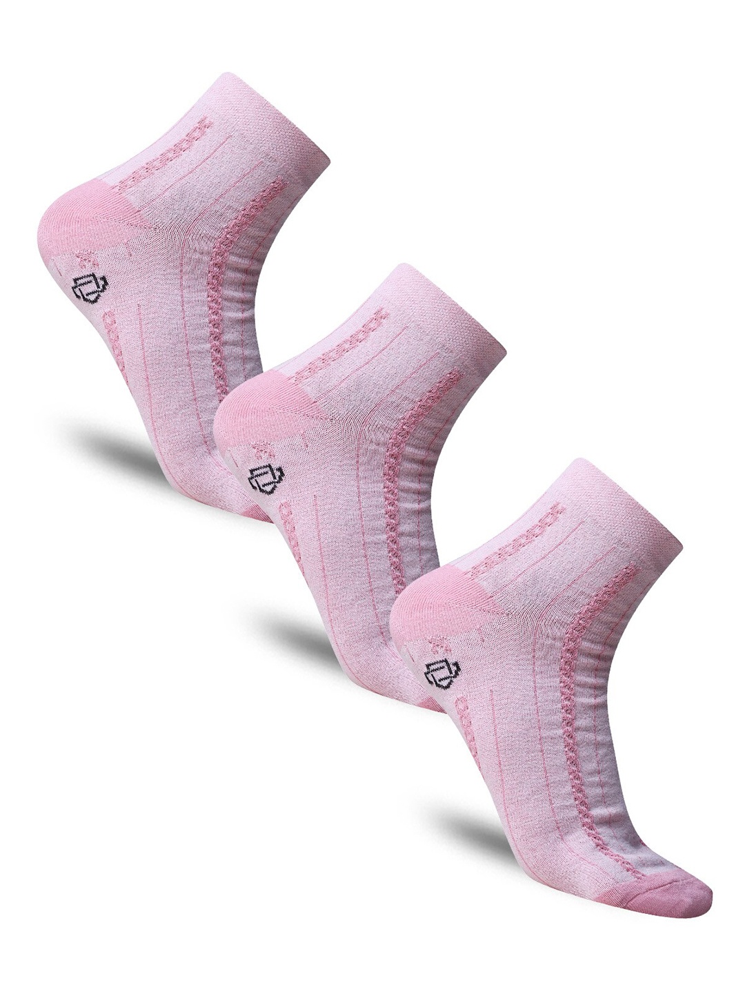 

Dollar Socks Women Pack Of 3 Patterned Cotton Ankle-Length Socks, Pink