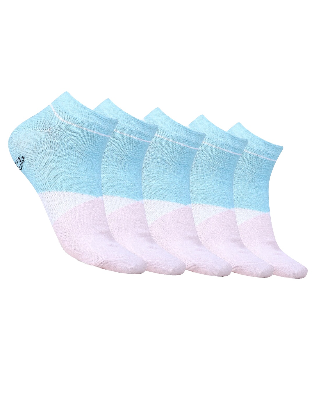 

Dollar Socks Women Pack Of 5 Colourblocked Cotton Ankle-Length Socks, Blue