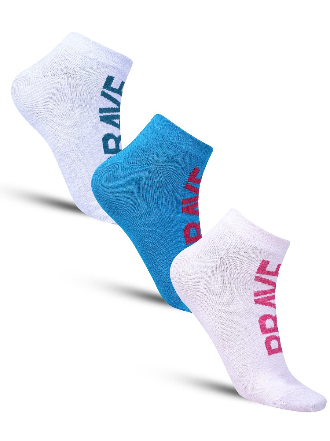 

Dollar Socks Women Pack Of 3 Cotton Ankle-Length Socks, Pink