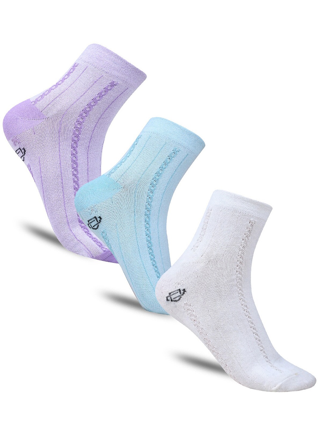 

Dollar Socks Women Pack of 3 Cotton Calf-Length Socks, Purple