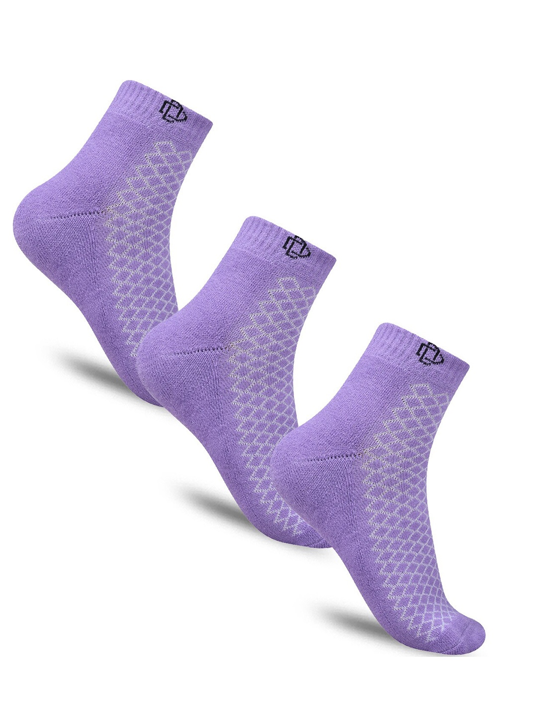 

Dollar Socks Women Pack Of 3 Patterned Cotton Above Ankle-Length Socks, Purple