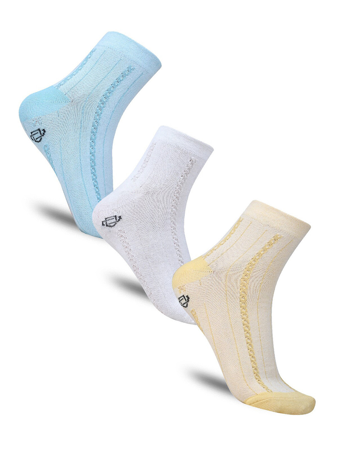 

Dollar Socks Women Pack Of 3 Cotton Calf-Length Socks, Blue
