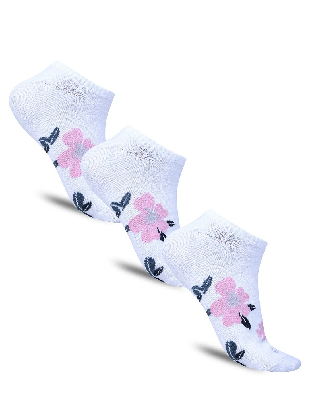 

Dollar Socks Women Pack Of 3 Patterned Ankle Length Socks, White