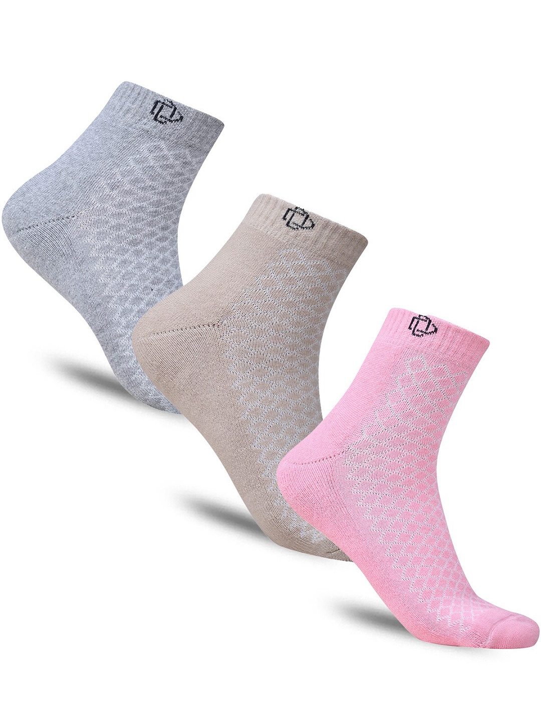 

Dollar Socks Women Pack Of 3 Cotton Ankle-Length Socks, Grey