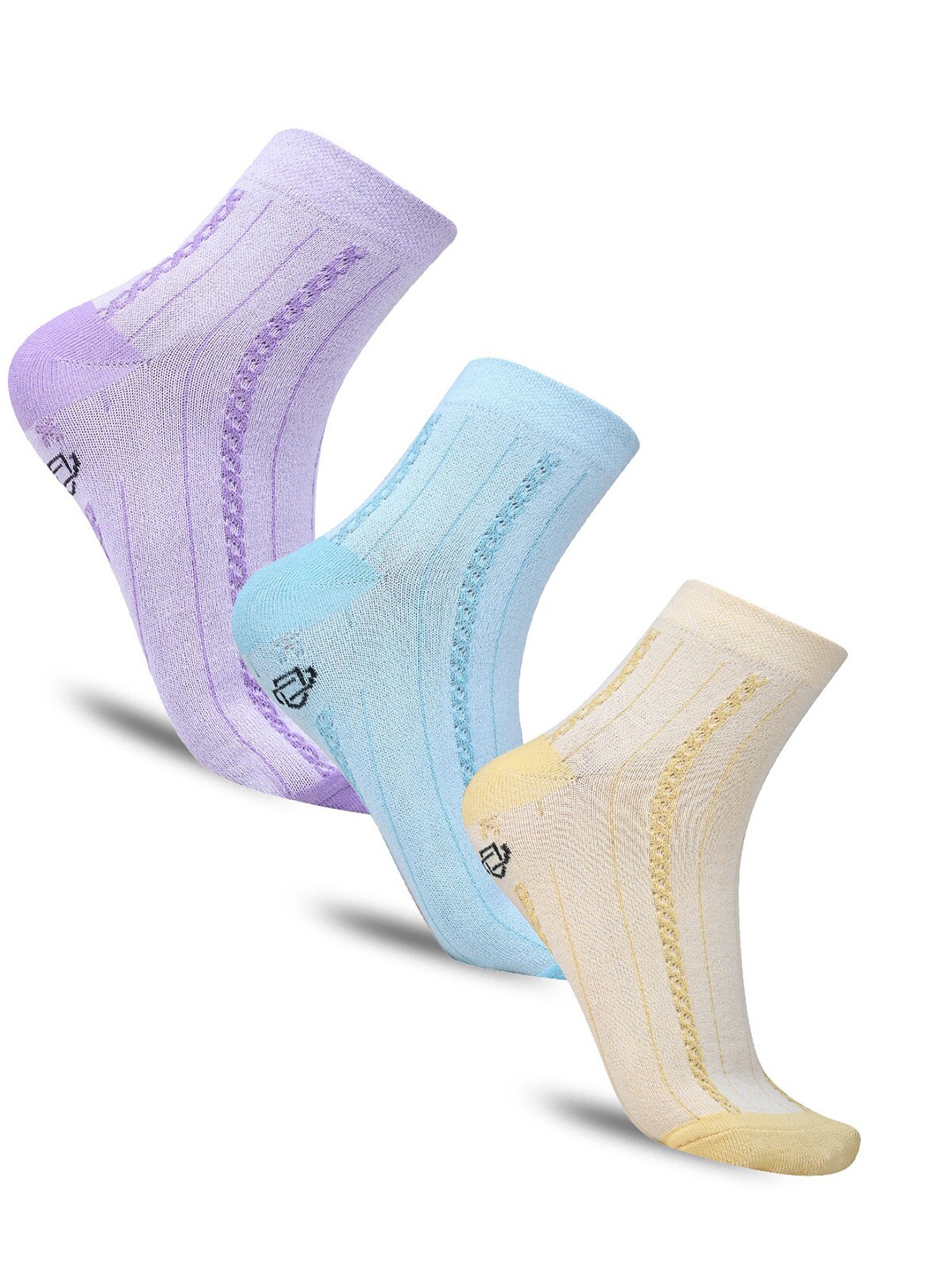 

Dollar Socks Women pack of 3 Cotton Calf Length Socks, Yellow