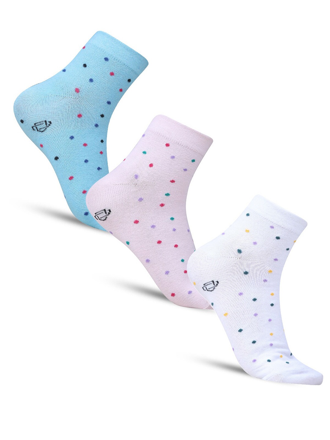 

Dollar Socks Women Pack Of 3 Patterned Cotton Ankle-Length Socks, Blue