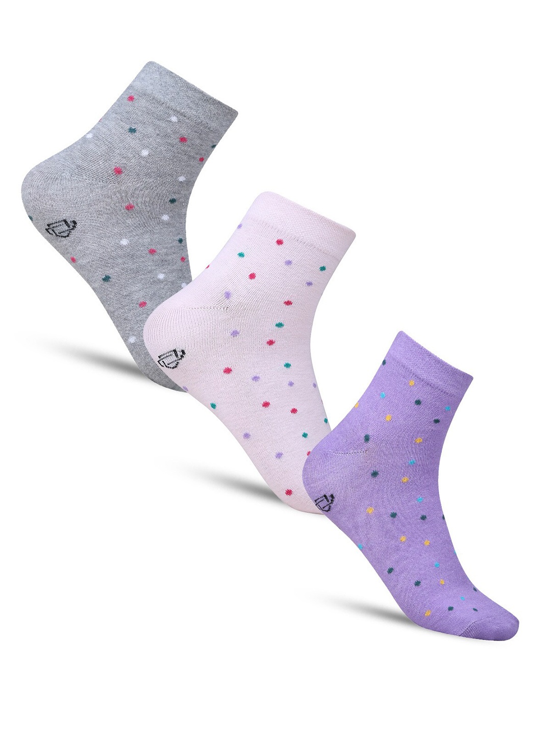 

Dollar Socks Women Pack Of 3 Patterned Cotton Ankle-Length Socks, Grey