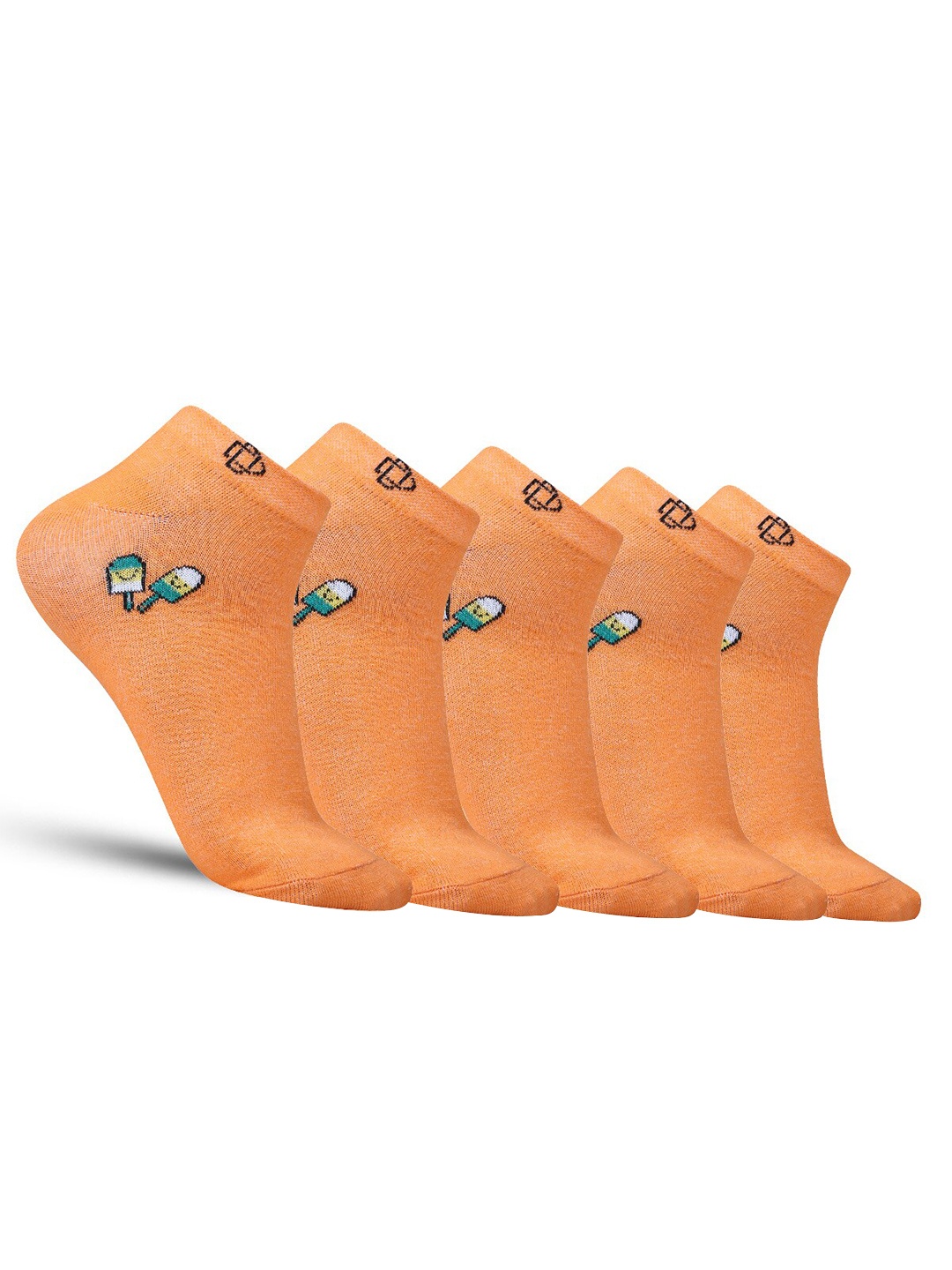 

Dollar Socks Pack Of 5 Cotton Ankle-Length Socks, Orange