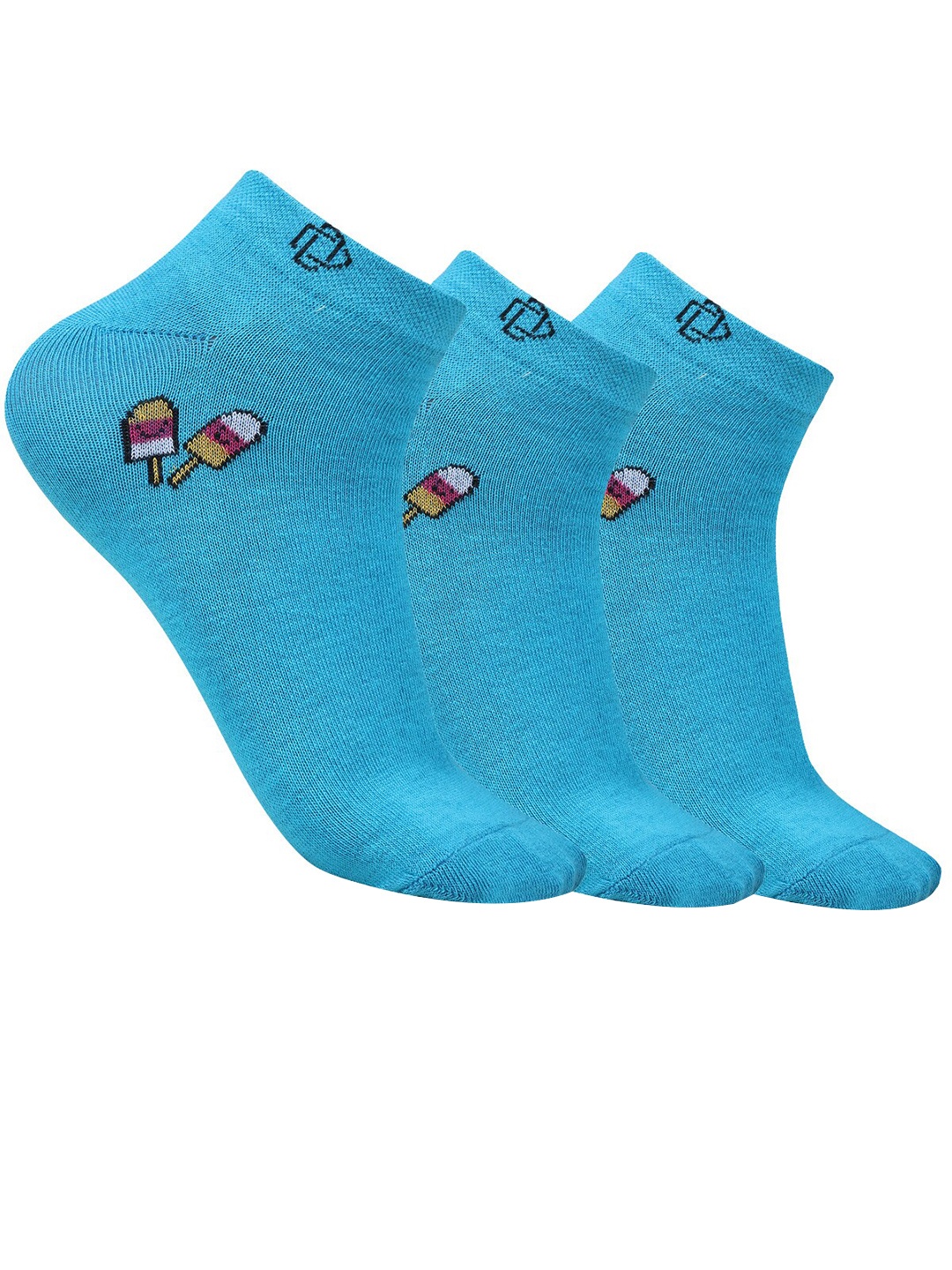 

Dollar Socks Pack Of 3 Cotton Ankle-Length Socks, Blue