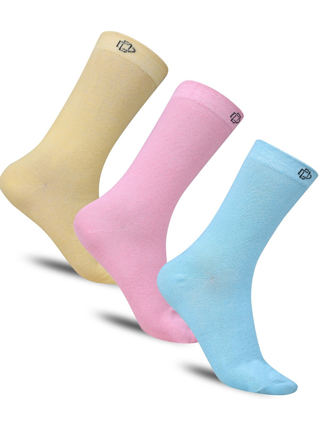 

Dollar Socks Pack Of 3 Cotton Calf Length Socks, Pink