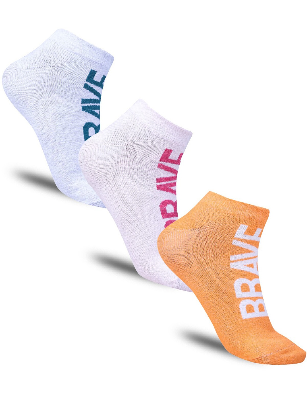 

Dollar Socks Women Pack of 3 Ankle-Length Cotton Socks, Orange