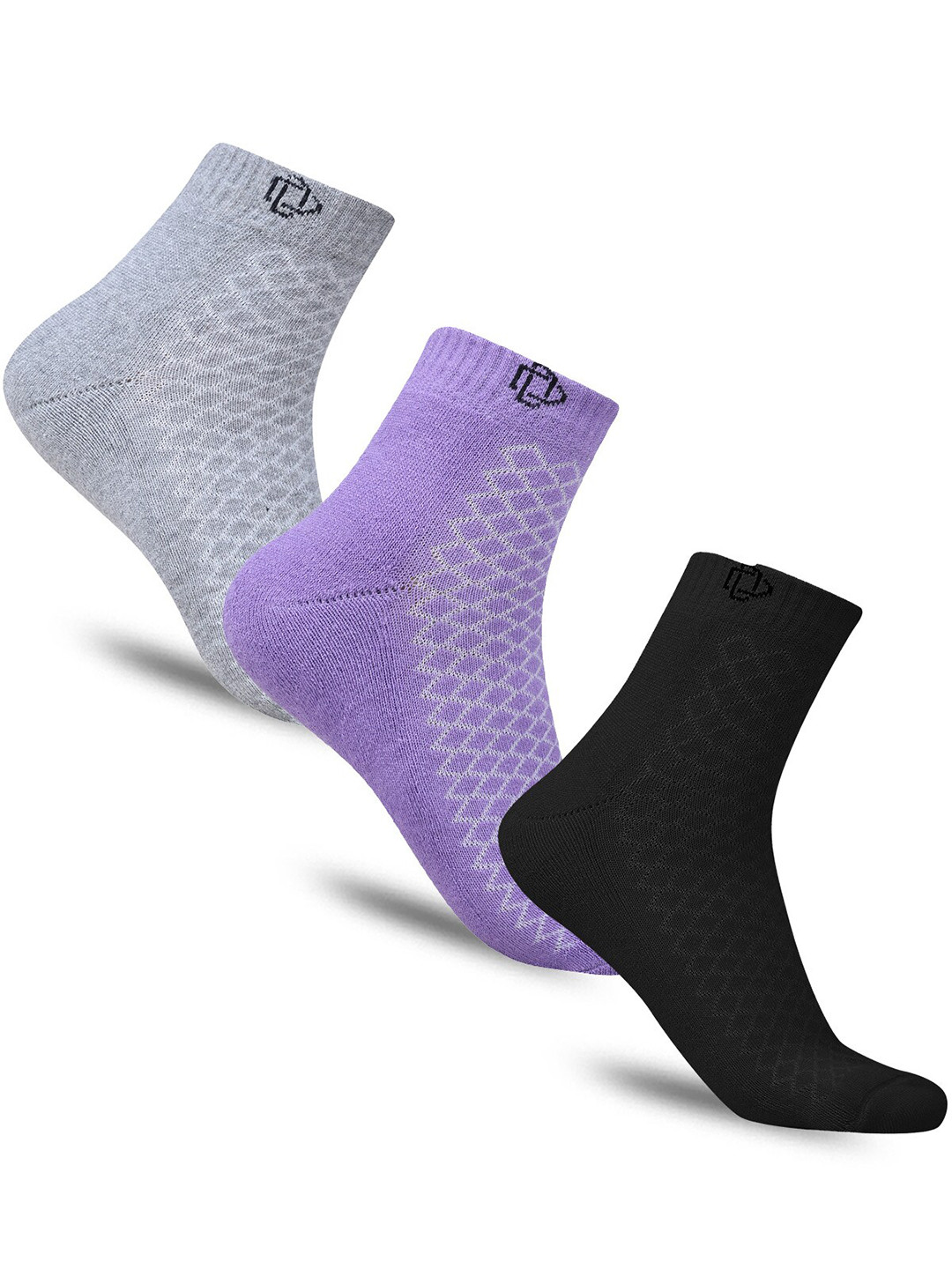 

Dollar Socks Women Pack Of 3 Cotton Ankle-Length Socks, Black