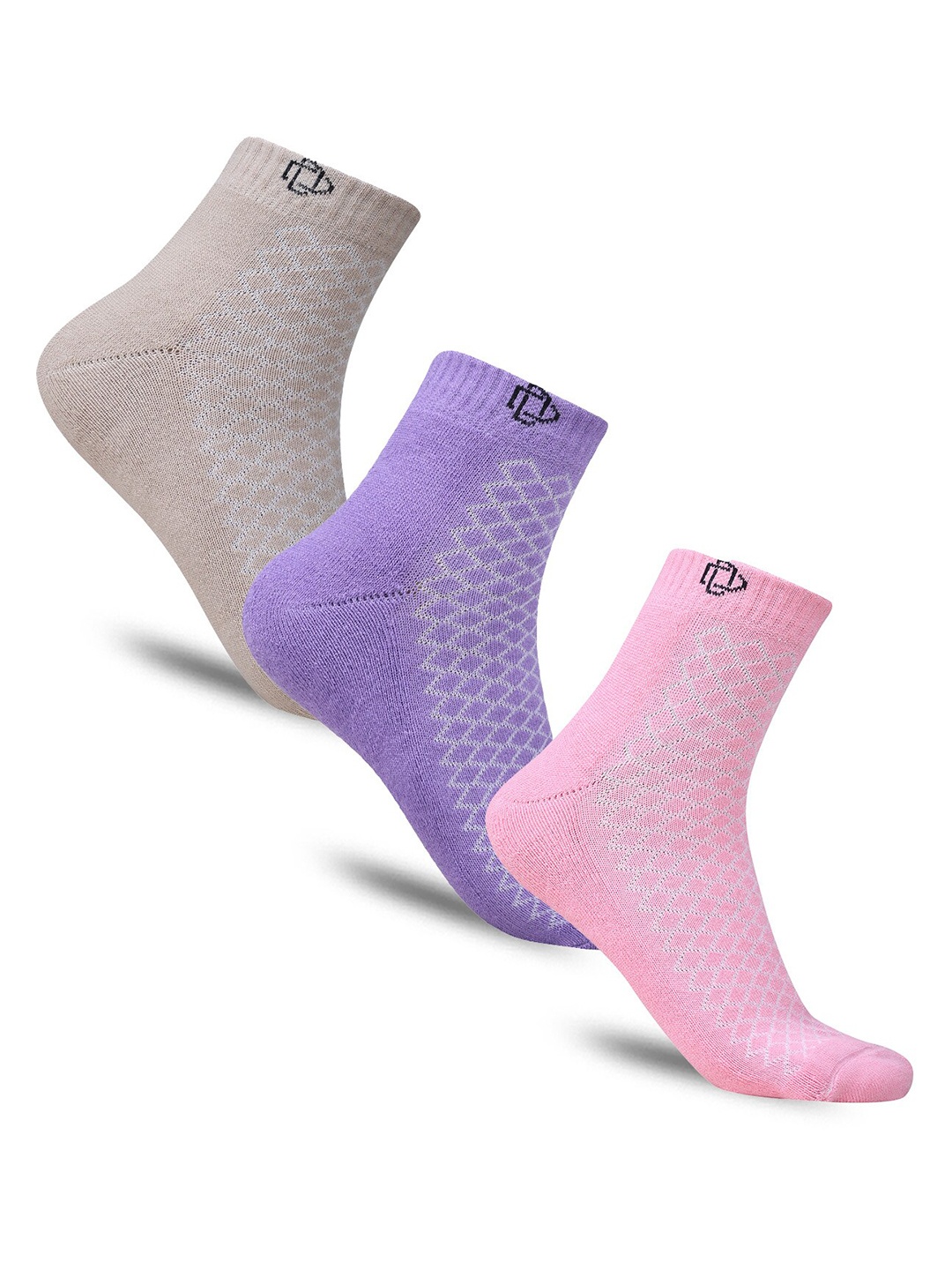 

Dollar Socks Men Pack Of 3 Patterned Cotton Above Ankle Length Socks, Grey