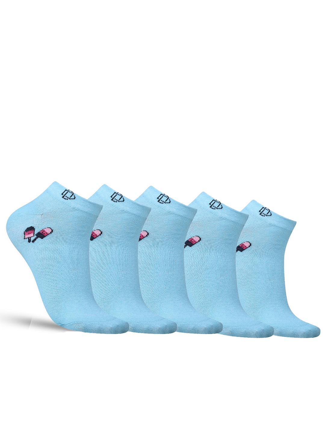 

Dollar Socks Men Pack Of 5 Patterned Ankle Length Cotton Socks, Blue