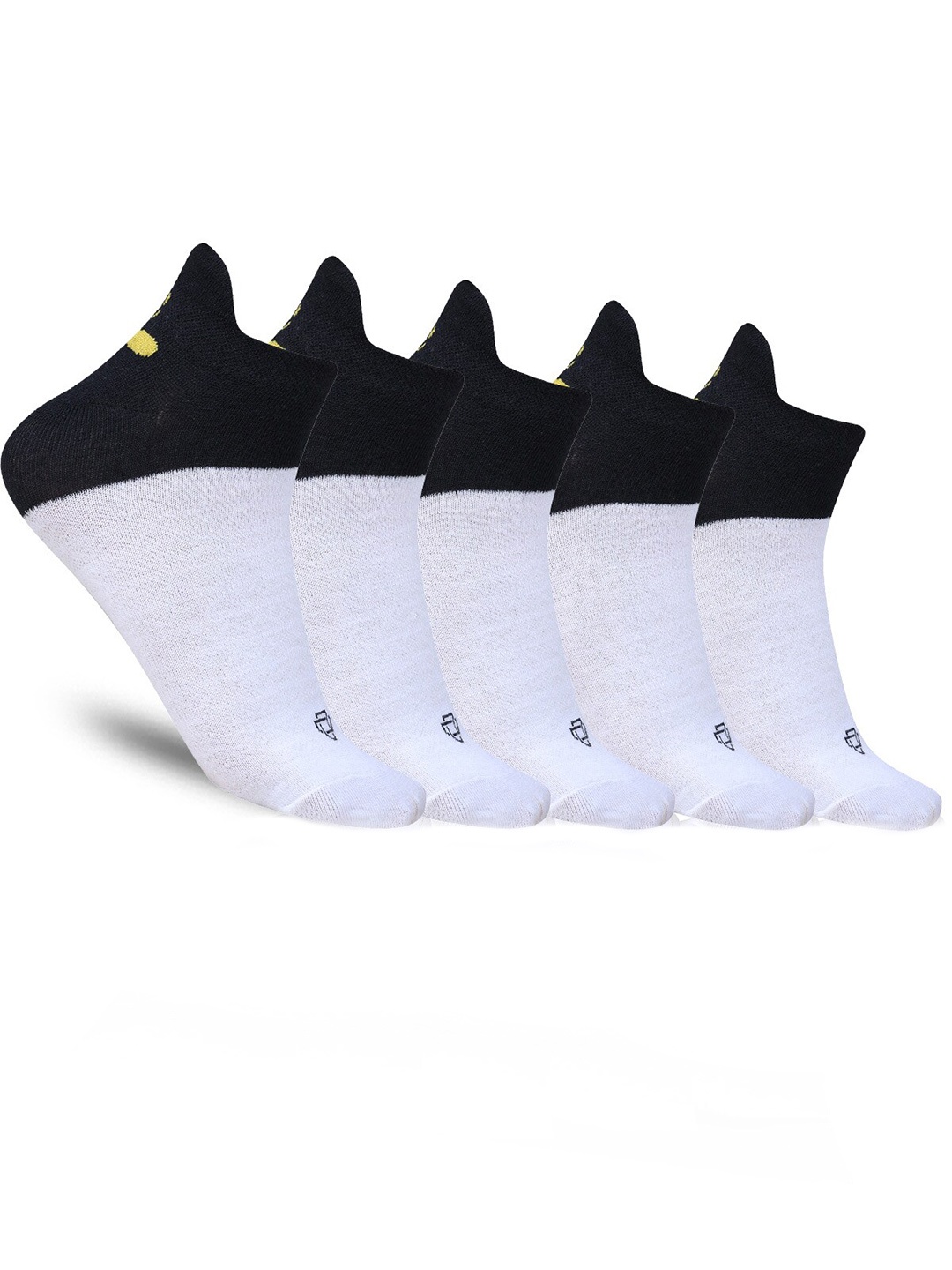 

Dollar Socks Women Pack Of 5 Colourblocked Cotton Above Ankle Length Socks, White