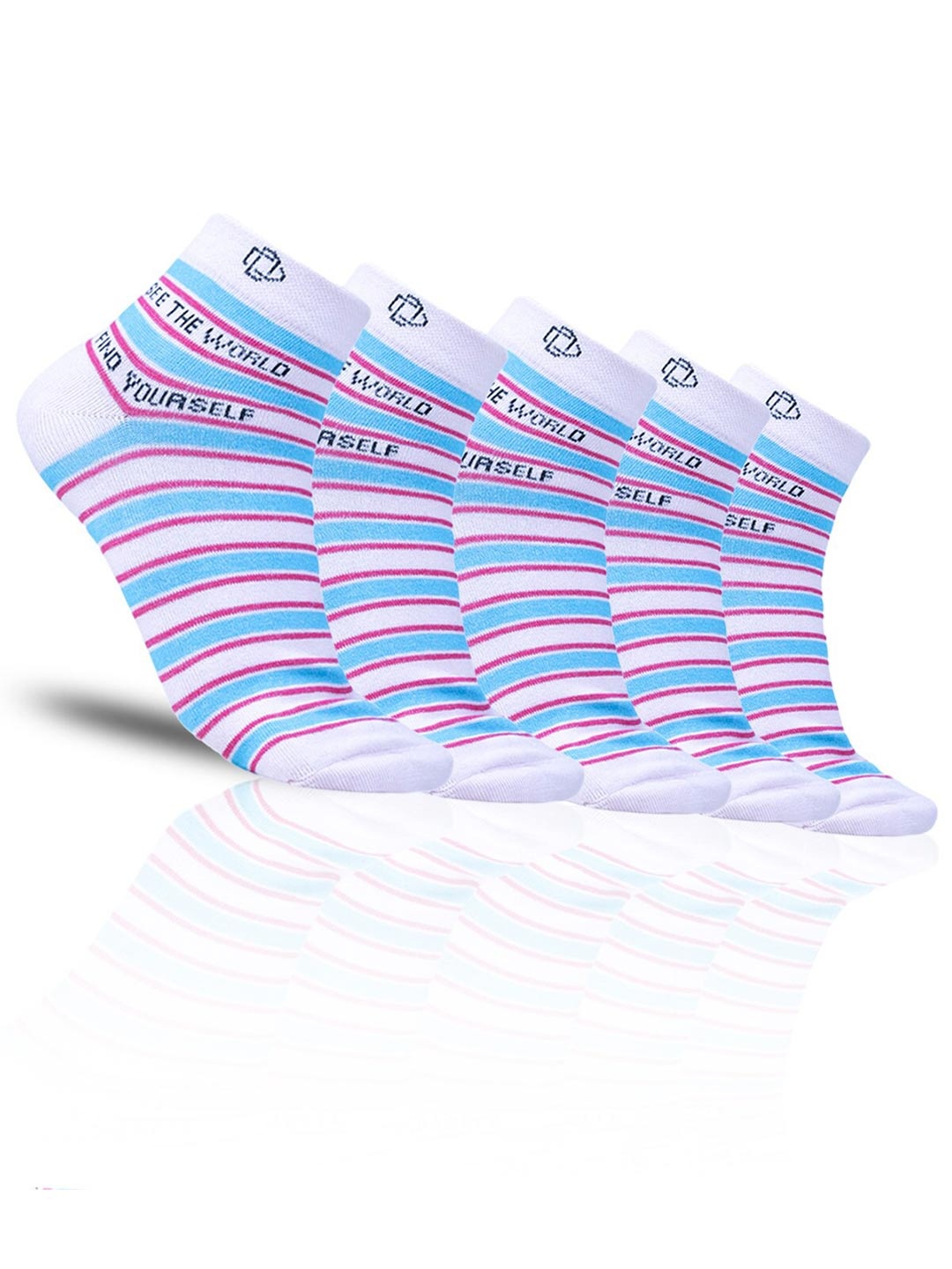 

Dollar Socks Women Pack Of 5 Cotton Ankle-Length Socks, Pink