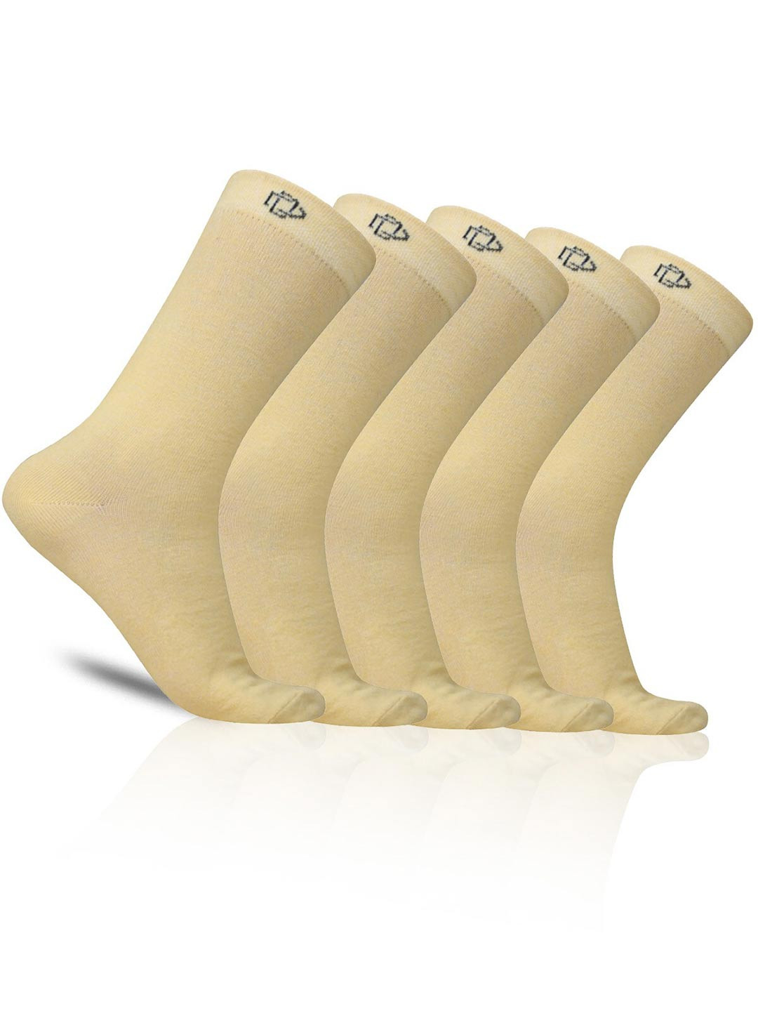 

Dollar Socks Women Pack of 5 Calf-Length Cotton Socks, Yellow