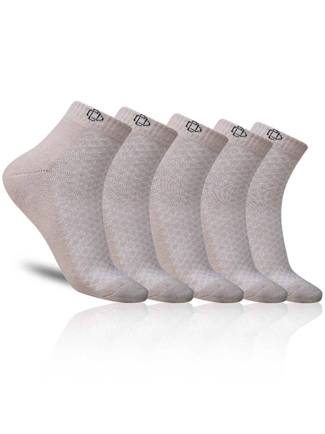 

Dollar Socks Women Pack Of 5 Cotton Ankle-Length Socks, Beige