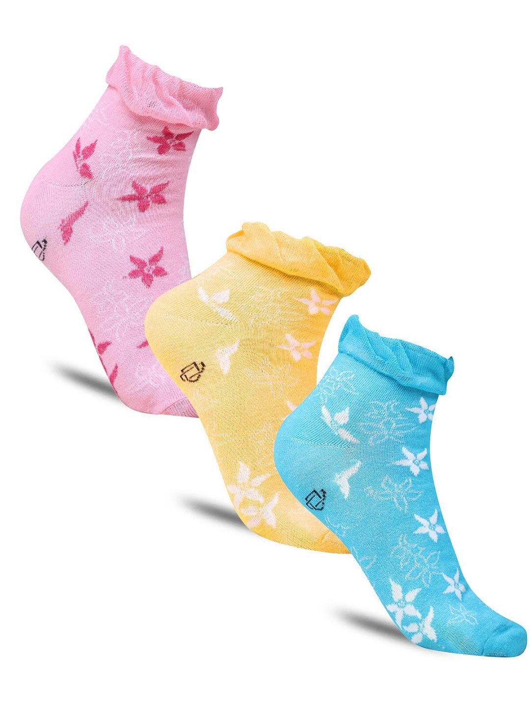 

Dollar Socks Men Pack Of 3 Patterned Cotton Ankle-Length Socks, Blue