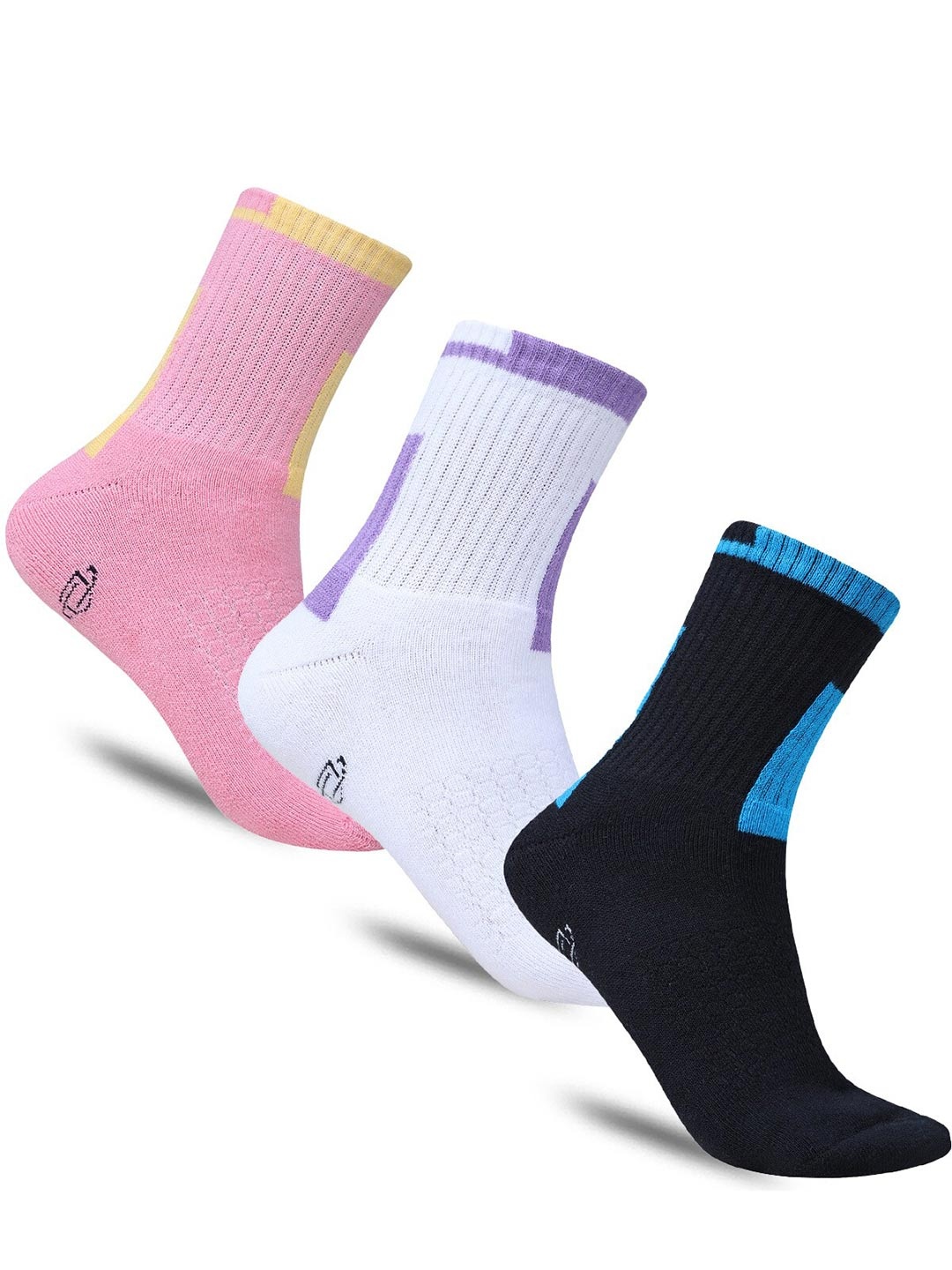 

Dollar Socks Women Pack Of 3 Cotton Calf-Length Socks, Black