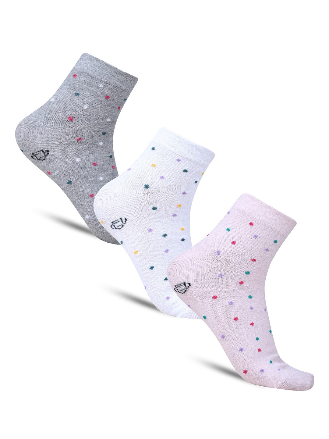 

Dollar Socks Pack Of 3 Patterned Ankle Length Socks, Grey