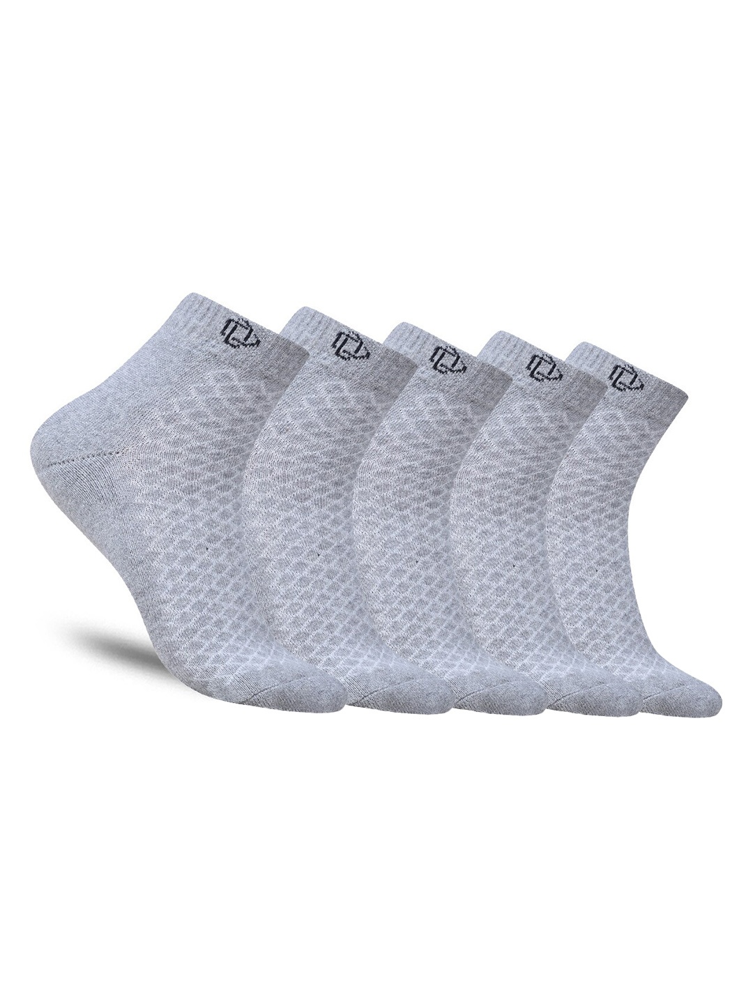 

Dollar Socks Women Pack Of 5 Cotton Patterned Ankle Length Socks, Grey