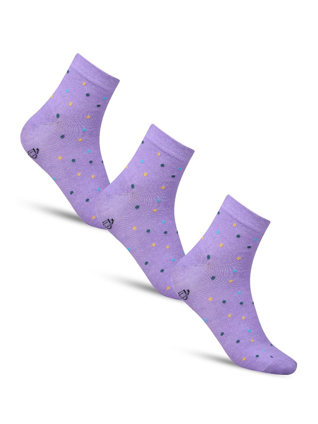 

Dollar Socks Women Pack Of 3 Patterned Above Ankle-Length Cotton Socks, Purple