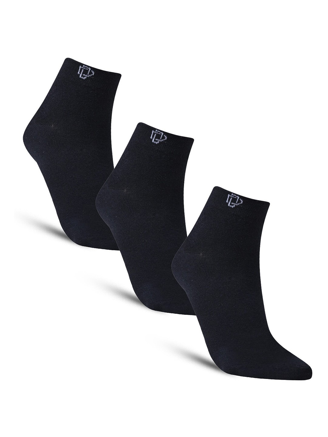 

Dollar Socks Pack Of 3 Cotton Ankle-Length Socks, Black
