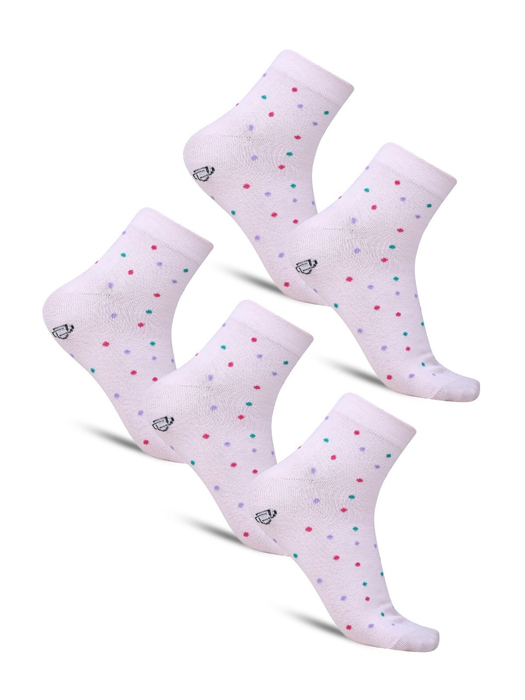 

Dollar Socks Pack Of 5 Cotton Ankle-Length Socks, White